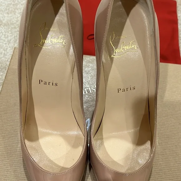 Christian Louboutin, Pigalle 100, Nude, shiny leather - Picture 10 of 17